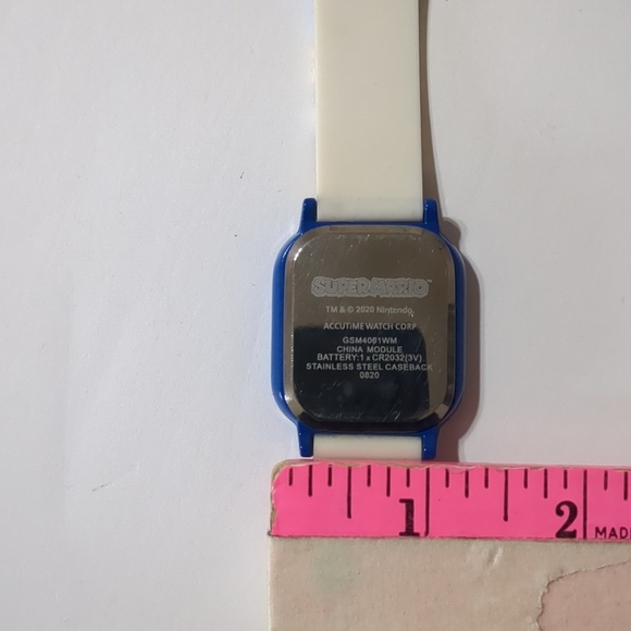 Super Mario Bros Digital Watch Unisex Blue Stainless Steel Rubber Band - Picture 10 of 10